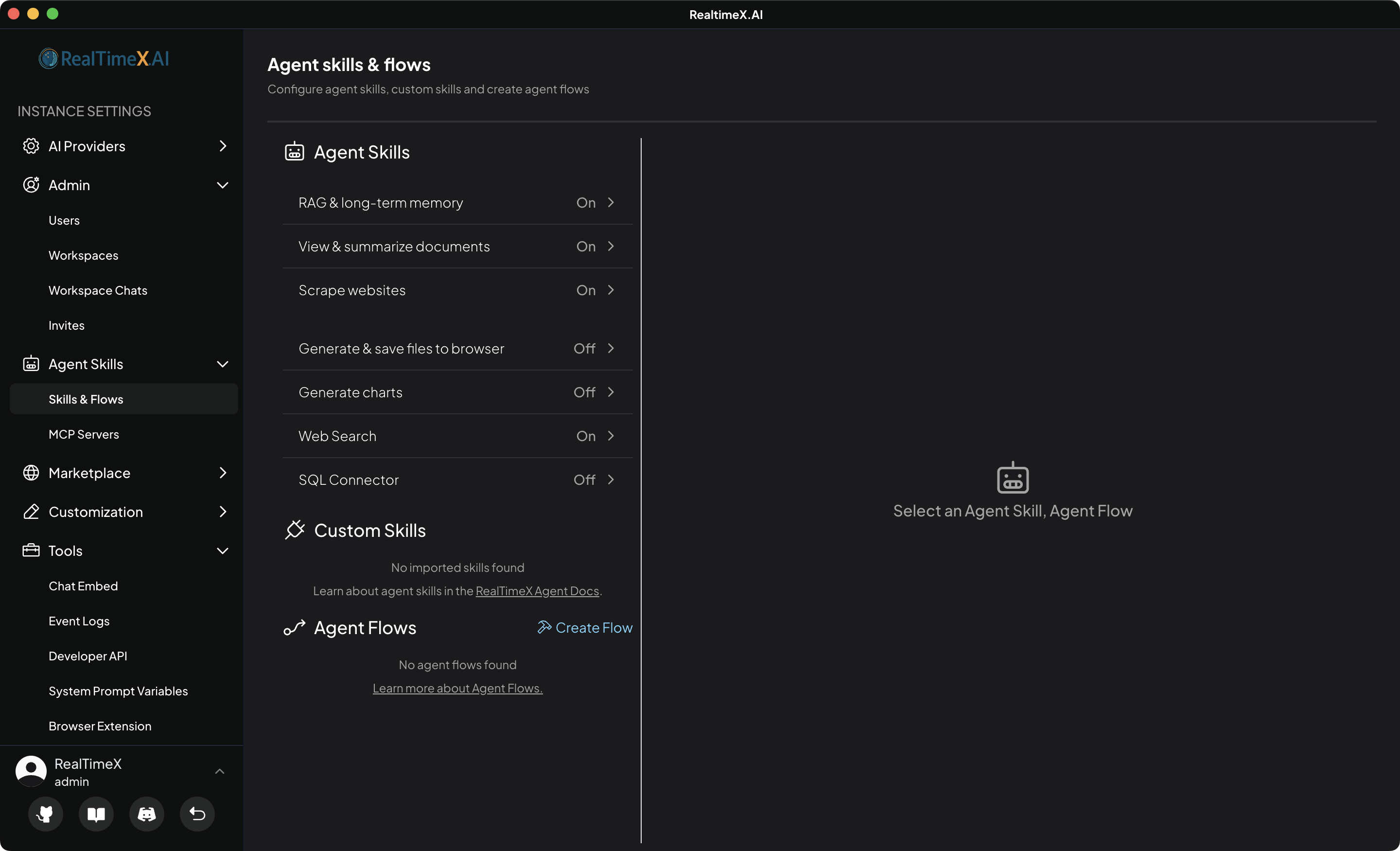 UI when no flows exist