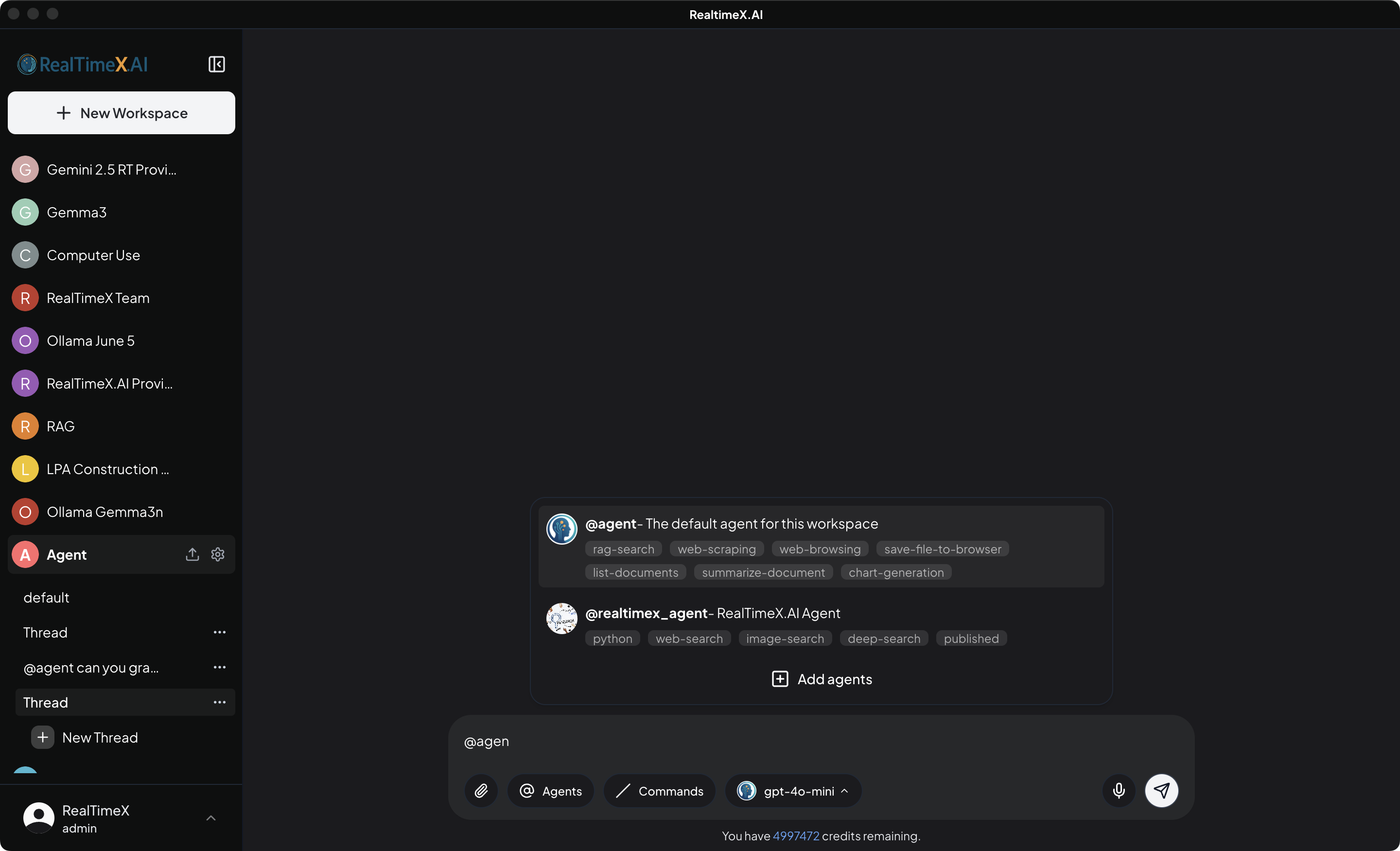 RealTimeX AI Agents Trigger