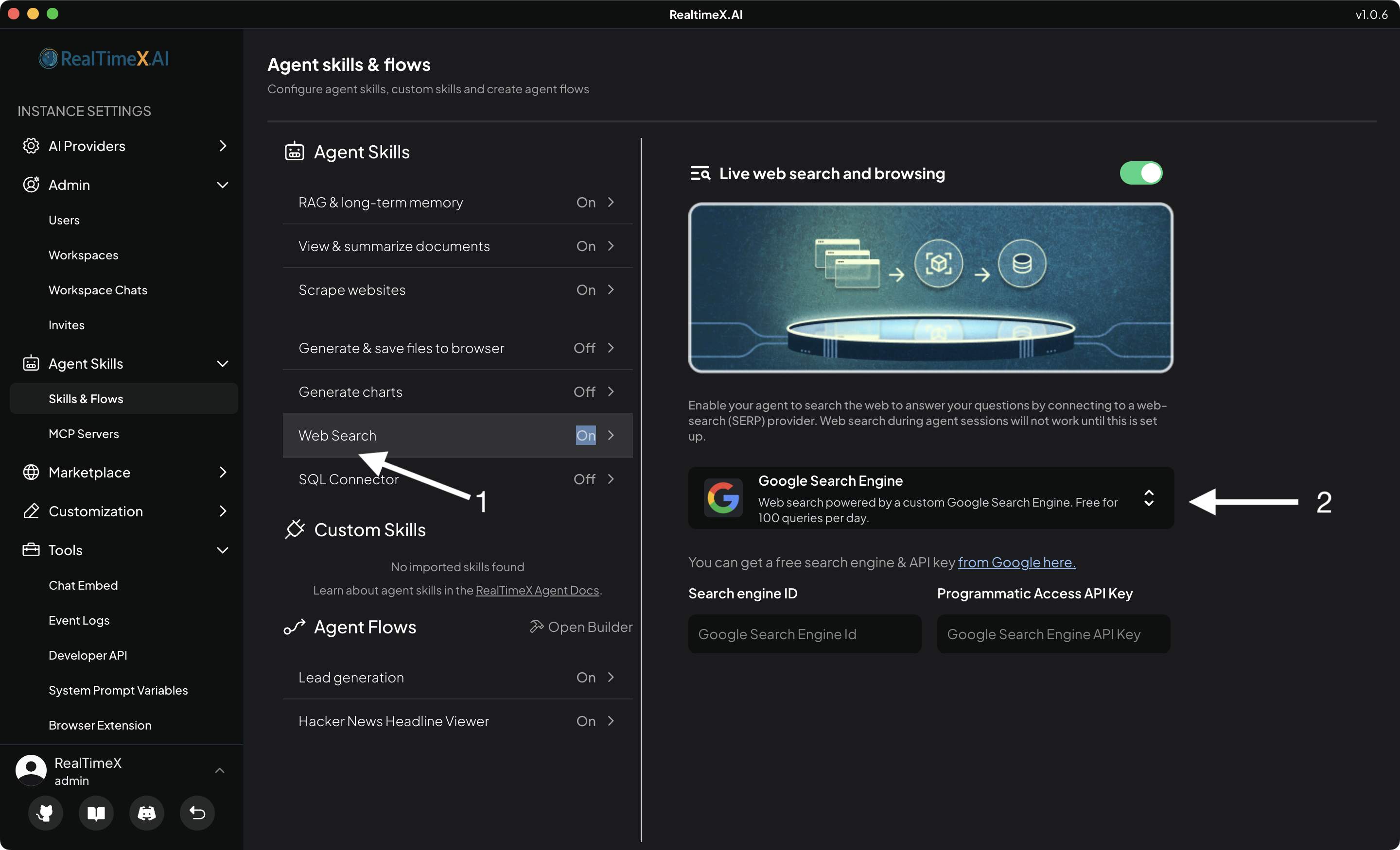 RealTimeX Agent Web Browsing