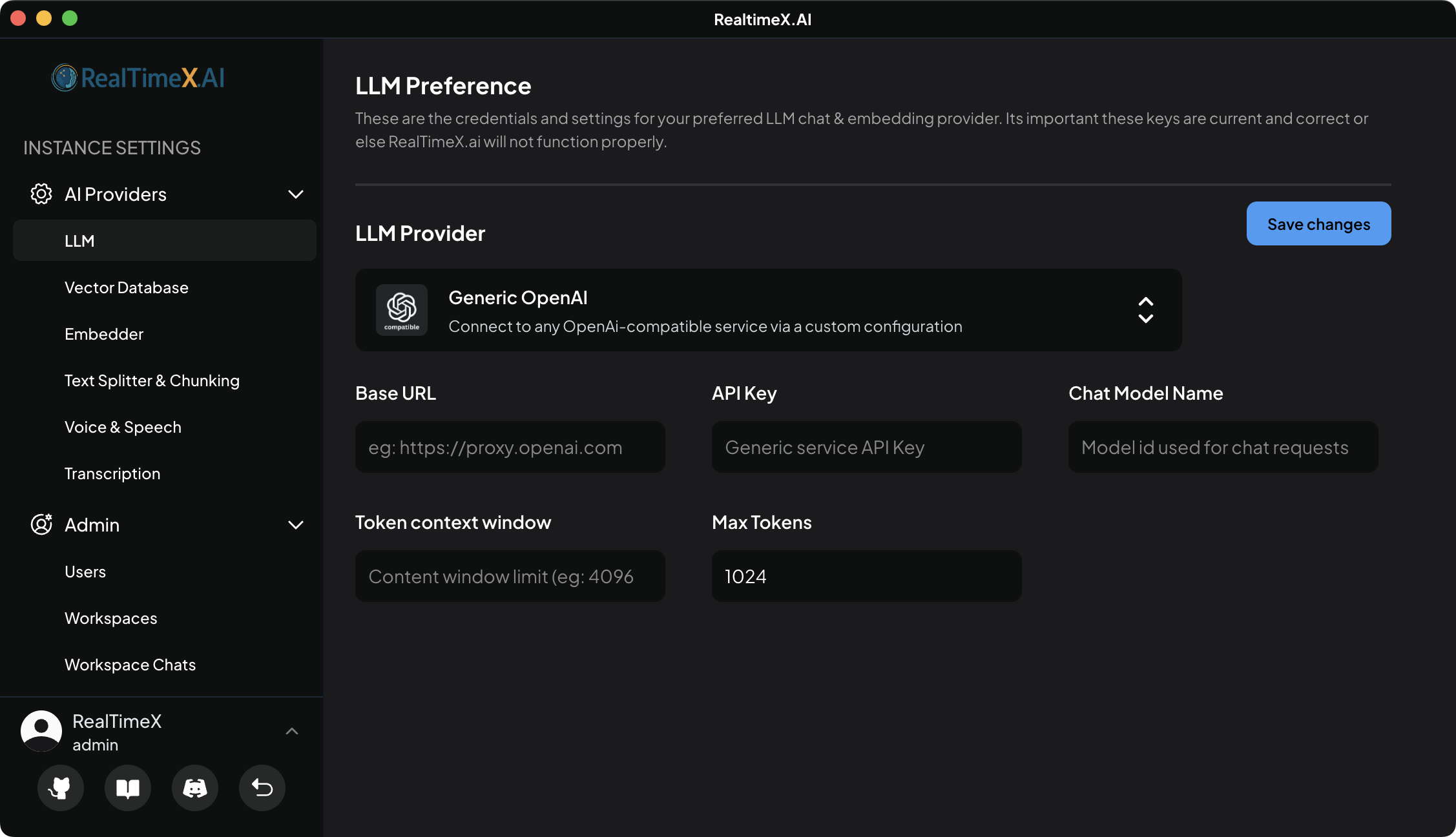 OpenAI (Generic) LLM settings