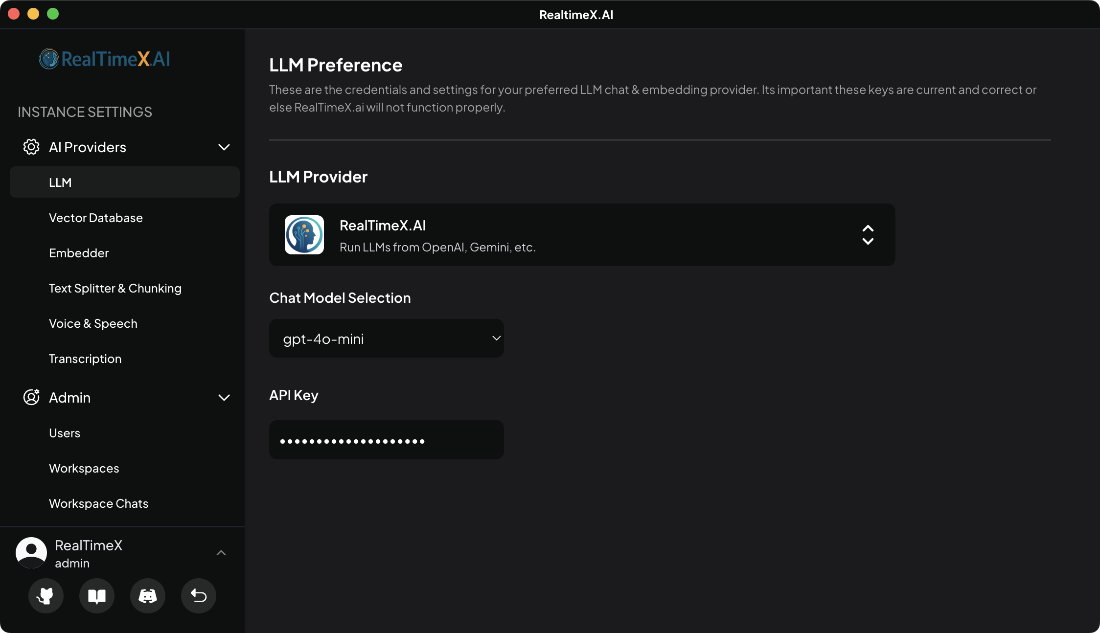 RealTimeX Default LLM