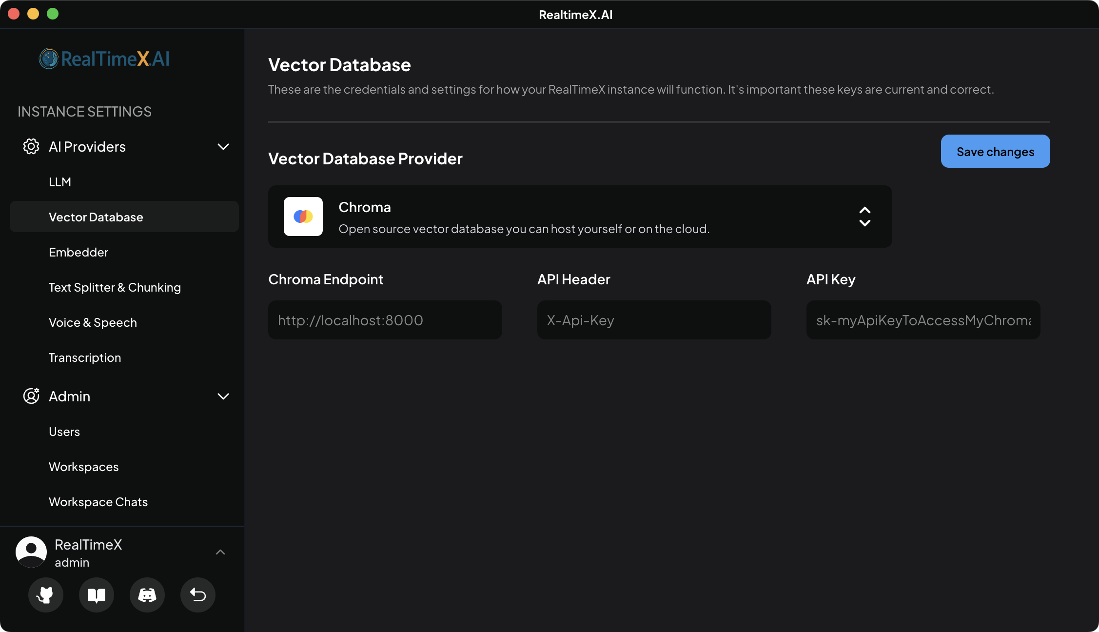Chroma Vector Database Settings